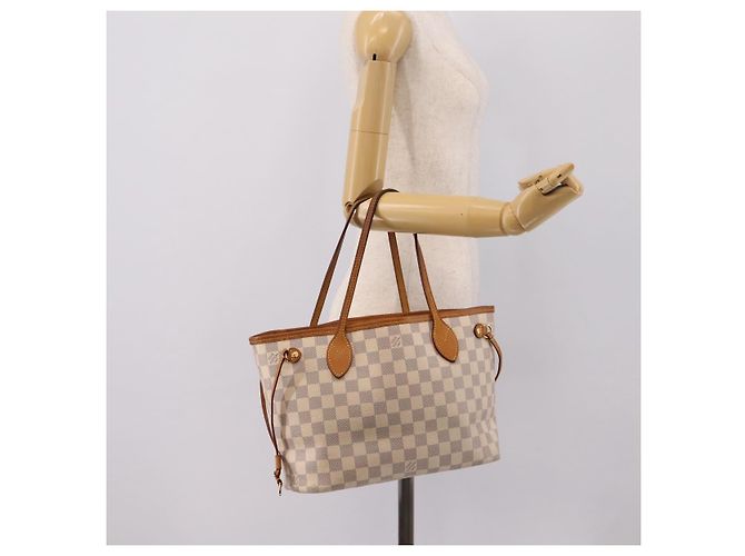 Borsa Tote LOUIS VUITTON Damier Azur Neverfull PM N41362 LV Auth 204721 - vista 26