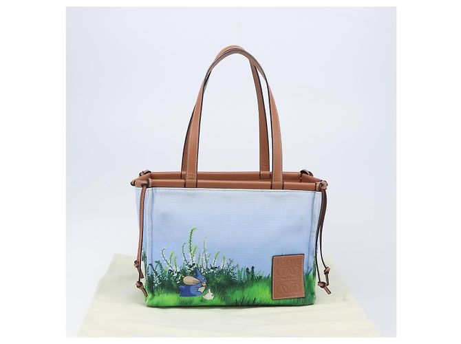 Borsa Tote LOEWE x Ghibli Il Mio Vicino Totoro Cushion Auth 167596SM Blu chiaro - vista 12