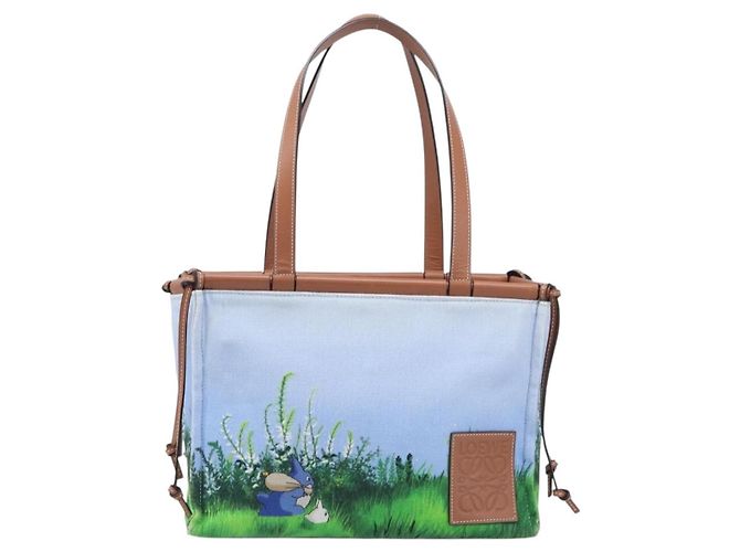 Borsa Tote LOEWE x Ghibli Il Mio Vicino Totoro Cushion Auth 167596SM Blu chiaro - vista 13