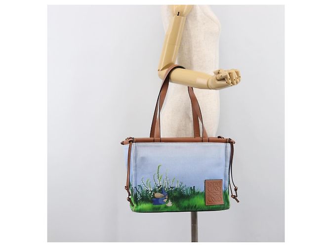 Borsa Tote LOEWE x Ghibli Il Mio Vicino Totoro Cushion Auth 167596SM Blu chiaro - vista 28
