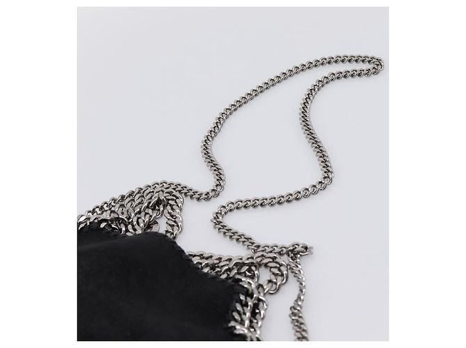 Stella Mc Cartney Borsa Stella MacCartney Falabella Suede 2way Black Silver Auth BA15506A Nero Argento - vista 10
