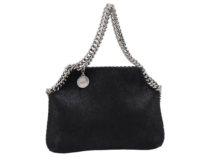 Stella Mc Cartney Borsa Stella MacCartney Falabella Suede 2way Black Silver Auth BA15506A Nero Argento - vista 2
