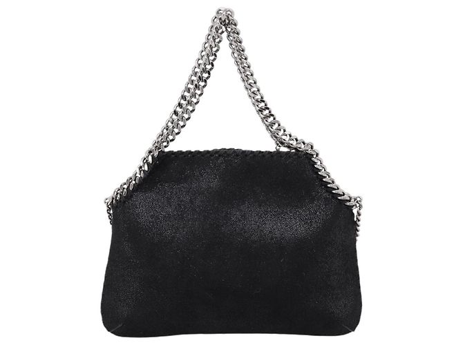 Stella Mc Cartney Borsa Stella MacCartney Falabella Suede 2way Black Silver Auth BA15506A Nero Argento - vista 3