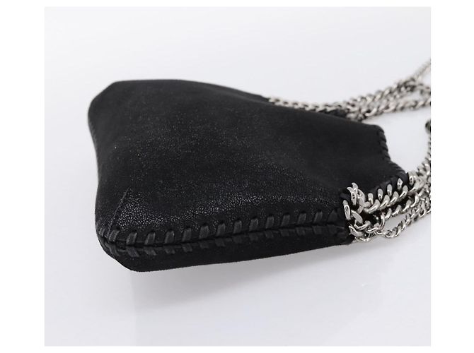 Stella Mc Cartney Borsa Stella MacCartney Falabella Suede 2way Black Silver Auth BA15506A Nero Argento - vista 5