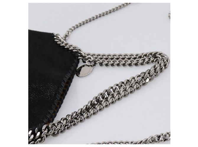 Stella Mc Cartney Borsa Stella MacCartney Falabella Suede 2way Black Silver Auth BA15506A Nero Argento - vista 7