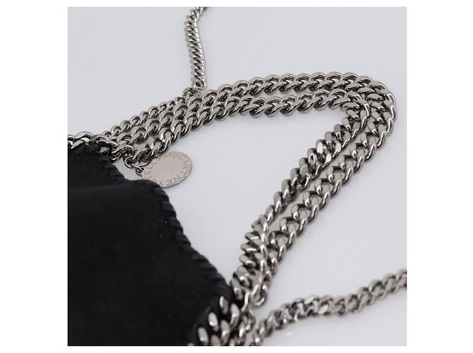 Stella Mc Cartney Borsa Stella MacCartney Falabella Suede 2way Black Silver Auth BA15506A Nero Argento - vista 8