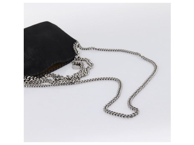 Stella Mc Cartney Borsa Stella MacCartney Falabella Suede 2way Black Silver Auth BA15506A Nero Argento - vista 9