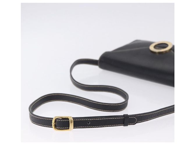 Céline Borsa a tracolla Circle CELINE in pelle nera e oro Auth 205823 Nero - vista 10