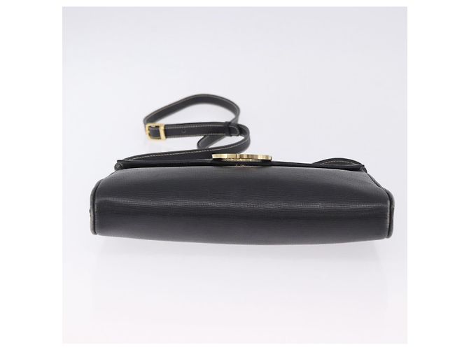 Céline Borsa a tracolla Circle CELINE in pelle nera e oro Auth 205823 Nero - vista 14