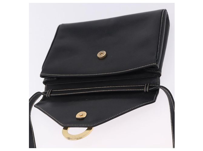 Céline Borsa a tracolla Circle CELINE in pelle nera e oro Auth 205823 Nero - vista 20