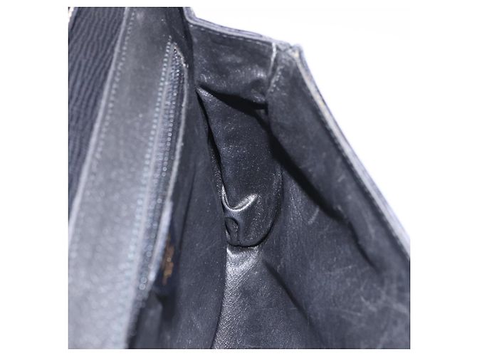 Céline Borsa a tracolla Circle CELINE in pelle nera e oro Auth 205823 Nero - vista 25