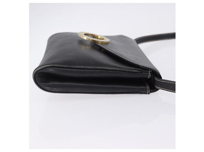 Céline Borsa a tracolla Circle CELINE in pelle nera e oro Auth 205823 Nero - vista 5