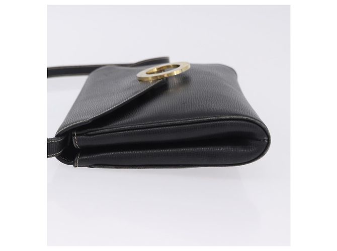 Céline Borsa a tracolla Circle CELINE in pelle nera e oro Auth 205823 Nero - vista 7