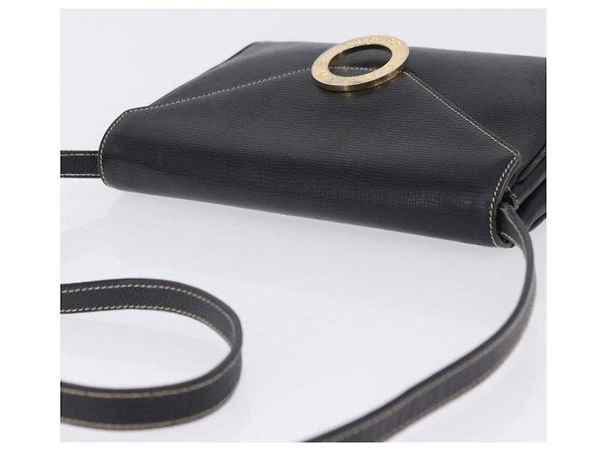 Céline Borsa a tracolla Circle CELINE in pelle nera e oro Auth 205823 Nero - vista 9