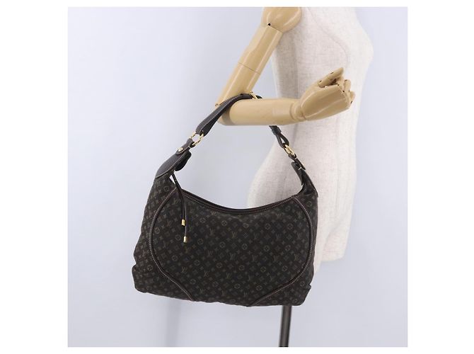 Borsa LOUIS VUITTON Monogram Mini Lin Manon MM Brown Ebene M95619 LV Auth ki6848V Marrone Damier ebene - vista 25