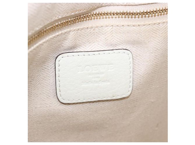 Saco Tote LOEWE em couro branco e dourado Auth ka6256 - vista 19
