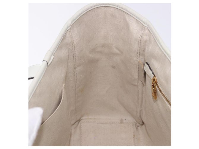 Saco Tote LOEWE em couro branco e dourado Auth ka6256 - vista 21