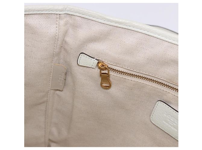 Saco Tote LOEWE em couro branco e dourado Auth ka6256 - vista 22