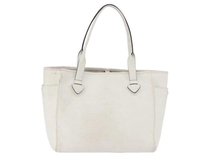 Saco Tote LOEWE em couro branco e dourado Auth ka6256 - vista 3