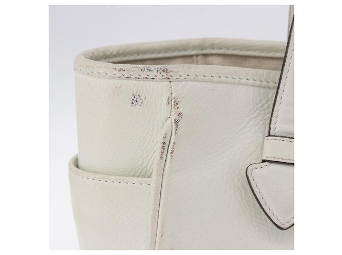Saco Tote LOEWE em couro branco e dourado Auth ka6256 - vista 4