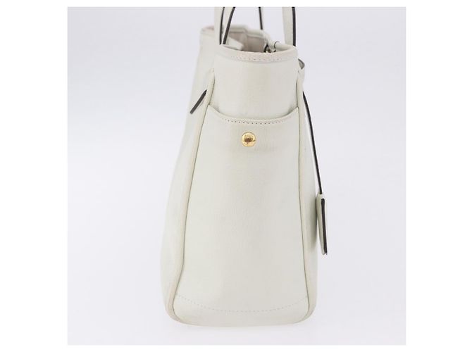 Saco Tote LOEWE em couro branco e dourado Auth ka6256 - vista 8