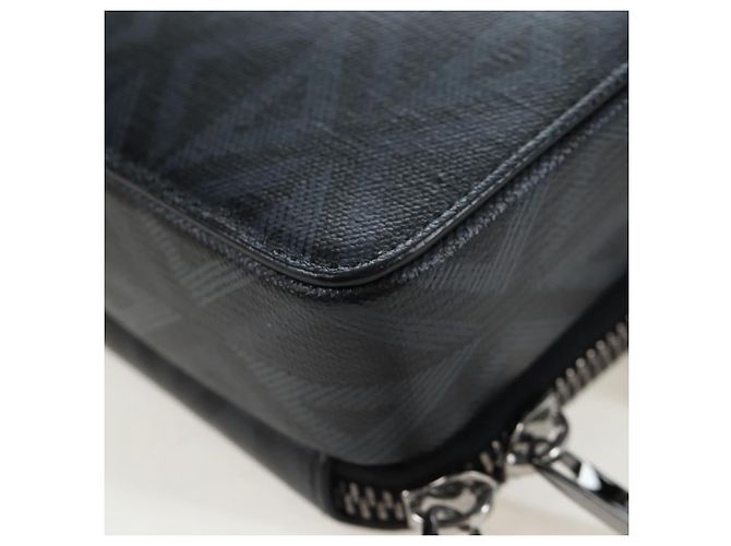 Christian Dior CD Diamond Messenger Shoulder Pouch PVC Black Silver Auth 203261V Nero Argento - vista 14