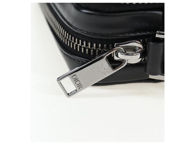 Christian Dior CD Diamond Messenger Shoulder Pouch PVC Black Silver Auth 203261V Nero Argento - vista 16