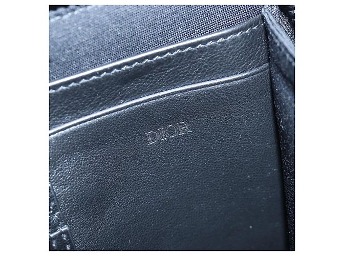 Christian Dior CD Diamond Messenger Shoulder Pouch PVC Black Silver Auth 203261V Nero Argento - vista 19