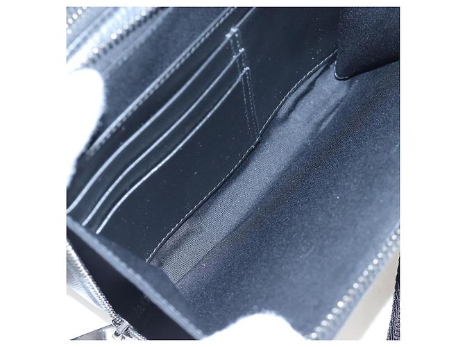 Christian Dior CD Diamond Messenger Shoulder Pouch PVC Black Silver Auth 203261V Nero Argento - vista 20