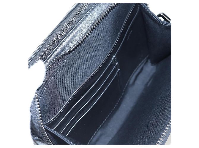 Christian Dior CD Diamond Messenger Shoulder Pouch PVC Black Silver Auth 203261V Nero Argento - vista 23