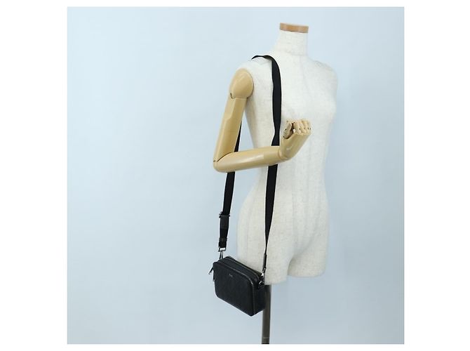 Christian Dior CD Diamond Messenger Shoulder Pouch PVC Black Silver Auth 203261V Nero Argento - vista 26