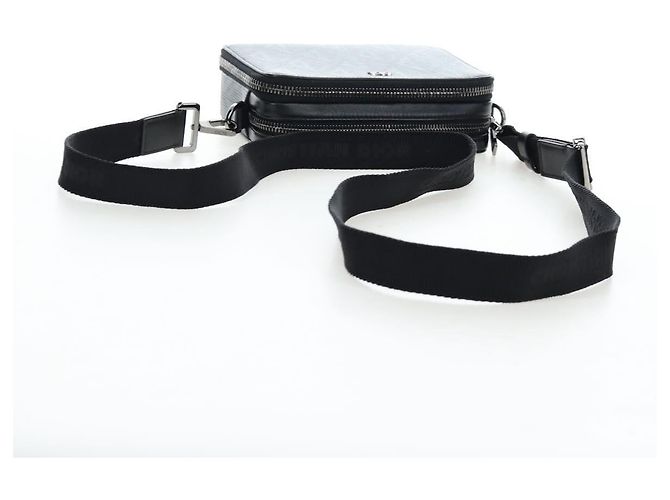 Christian Dior CD Diamond Messenger Shoulder Pouch PVC Black Silver Auth 203261V Nero Argento - vista 7