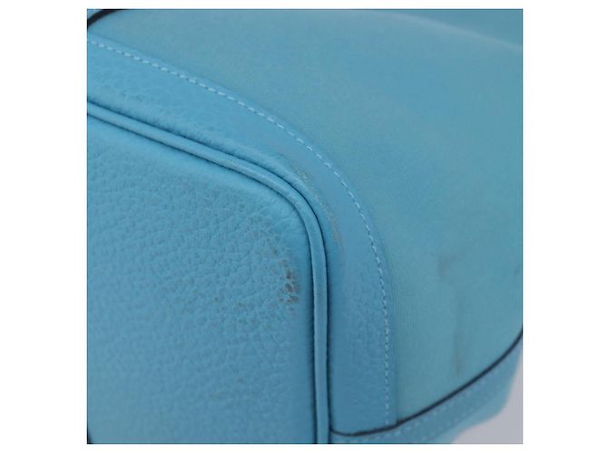 Hermès Borsa Tote HERMES Garden Party PM Canvas Blue Silver Auth LN144M Argento - vista 11