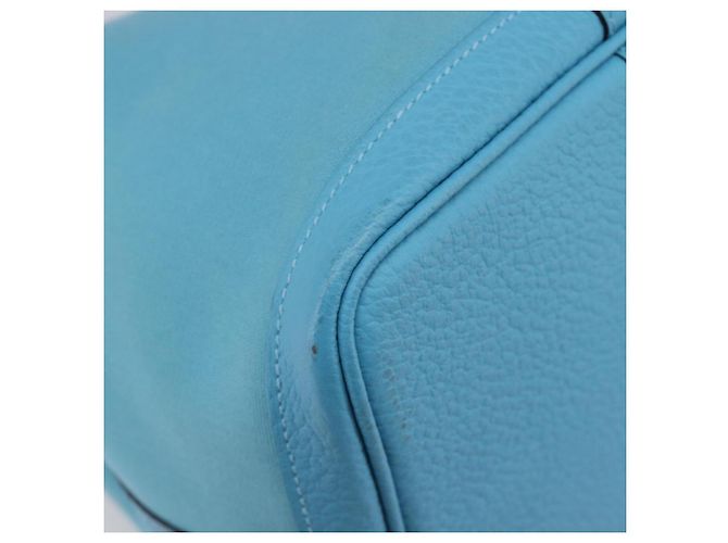 Hermès Borsa Tote HERMES Garden Party PM Canvas Blue Silver Auth LN144M Argento - vista 12