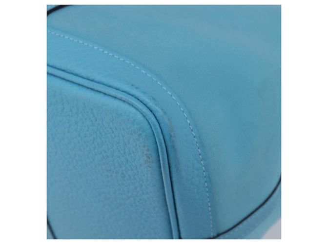Hermès Borsa Tote HERMES Garden Party PM Canvas Blue Silver Auth LN144M Argento - vista 13