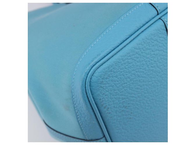 Hermès Borsa Tote HERMES Garden Party PM Canvas Blue Silver Auth LN144M Argento - vista 14