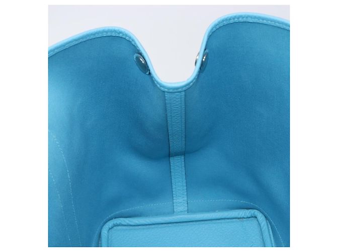 Hermès Borsa Tote HERMES Garden Party PM Canvas Blue Silver Auth LN144M Argento - vista 19
