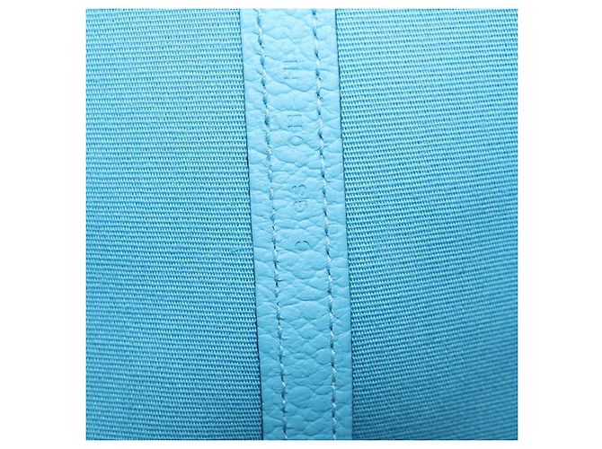 Hermès Borsa Tote HERMES Garden Party PM Canvas Blue Silver Auth LN144M Argento - vista 22