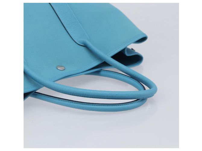 Hermès Borsa Tote HERMES Garden Party PM Canvas Blue Silver Auth LN144M Argento - vista 7