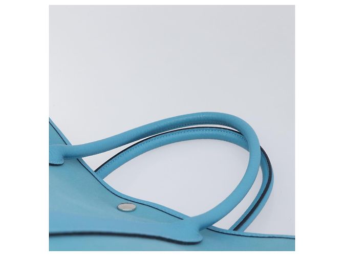 Hermès Borsa Tote HERMES Garden Party PM Canvas Blue Silver Auth LN144M Argento - vista 8