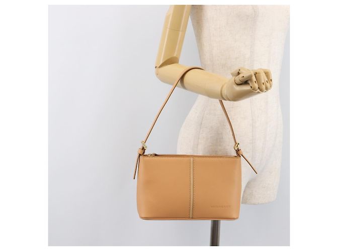 Borsa a tracolla BURBERRY in pelle beige e oro Auth 203612A D'oro - vista 24
