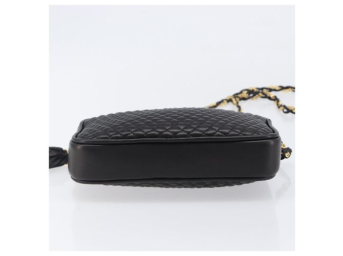 Bolsa de Ombro com Corrente BALLY em Couro Preto e Dourado Auth BA15570A - vista 10