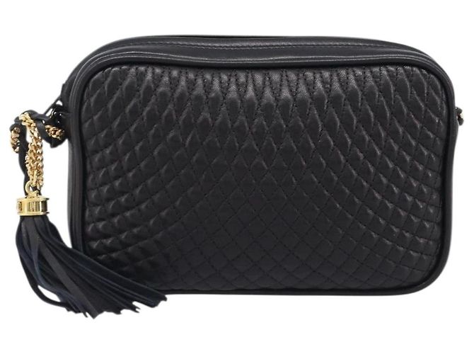 Bolsa de Ombro com Corrente BALLY em Couro Preto e Dourado Auth BA15570A - vista 2