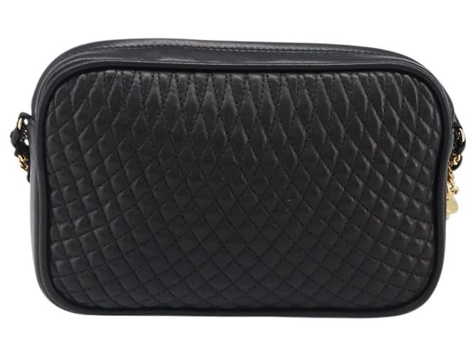 Bolsa de Ombro com Corrente BALLY em Couro Preto e Dourado Auth BA15570A - vista 3