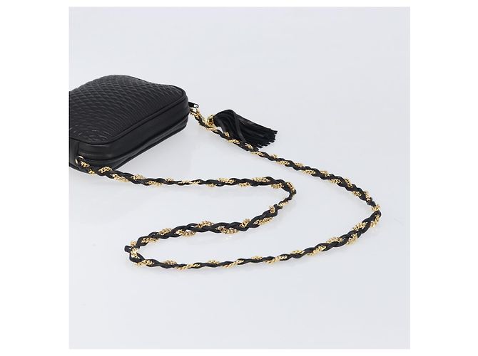 Bolsa de Ombro com Corrente BALLY em Couro Preto e Dourado Auth BA15570A - vista 7
