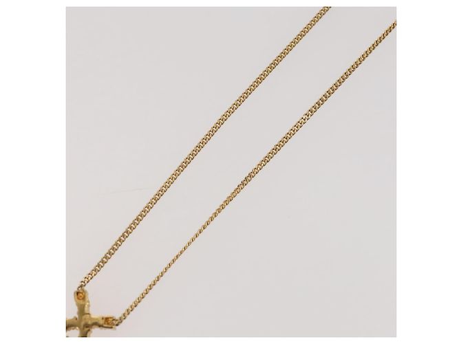 Collana Christian Dior Strass metallo Gold Tone Auth 204224 - vista 10