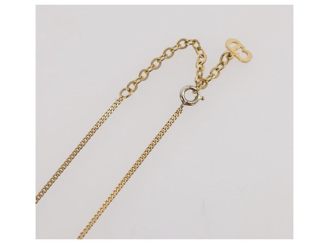 Collana Christian Dior Strass metallo Gold Tone Auth 204224 - vista 13