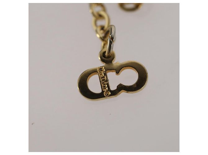 Collana Christian Dior Strass metallo Gold Tone Auth 204224 - vista 14