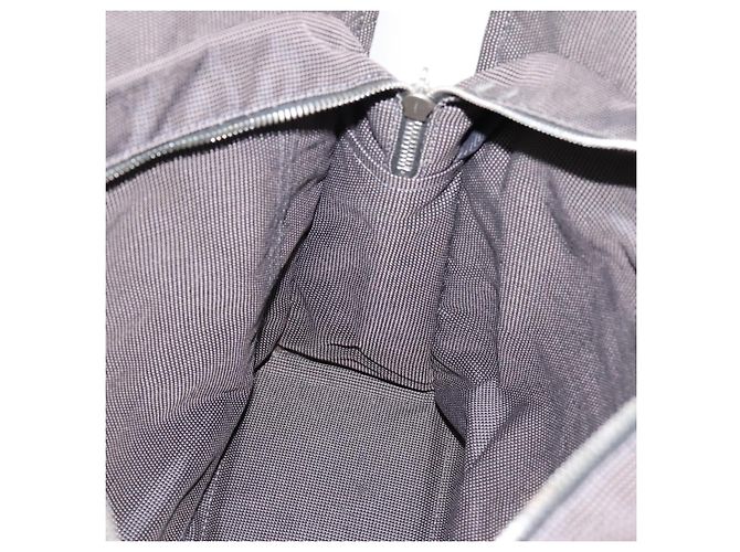 Hermès Bolsa HERMES Her Line MM Canvas Cinza Prata Auth 205800A Marrom - vista 17