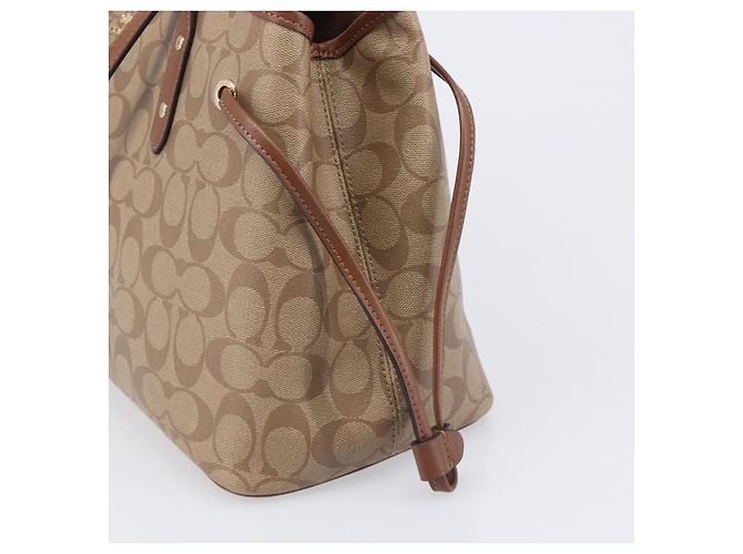Coach Signature Tote Bag PVC Beige Gold Auth ki6830A Golden - Ansicht 14
